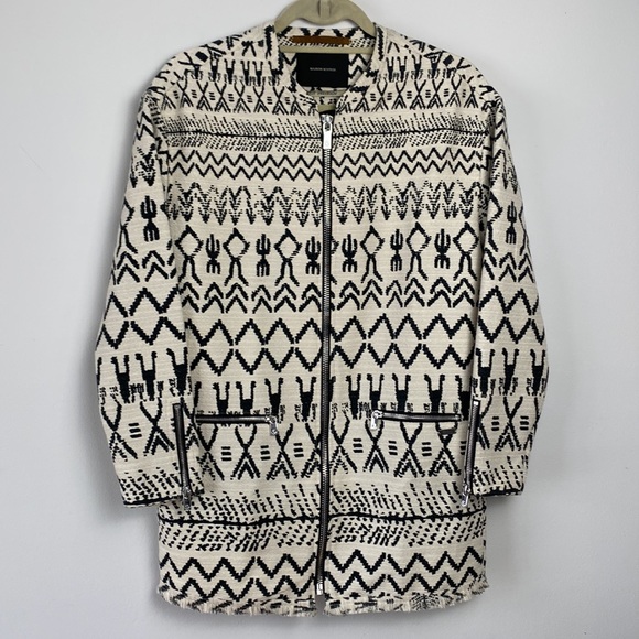 NEW Maison Scotch Scotch & Soda Jolie Vanabonde Aztec Southwest Print Car Coat - Picture 12 of 14